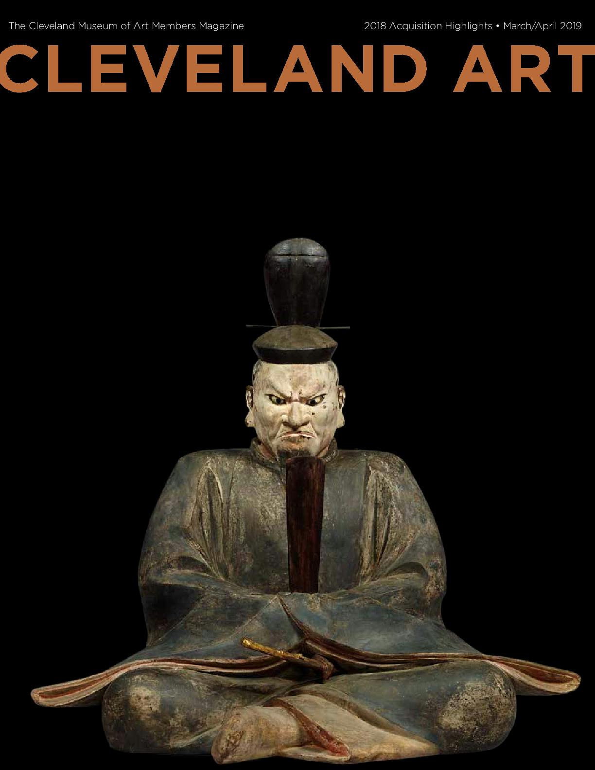 Cleveland Art magazine cover, Japanese sculpture of a man in a robe