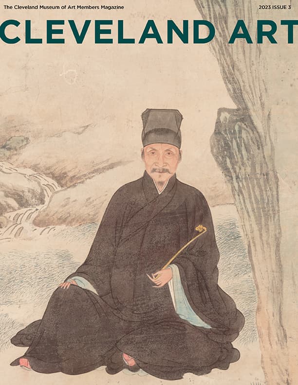 Cleveland Art members magazine cover with Portrait of Calligrapher Weng Dehong