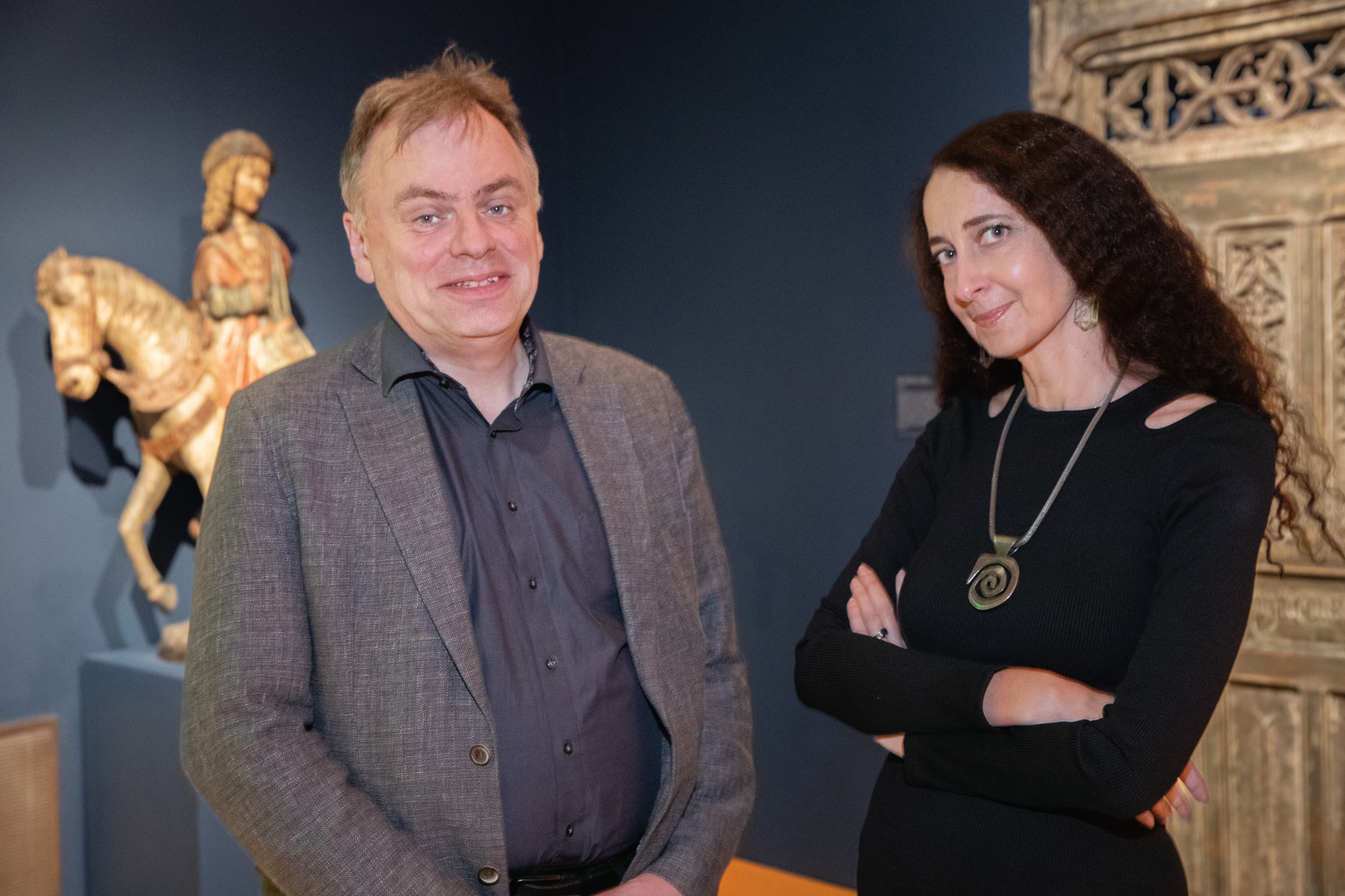 two people standing