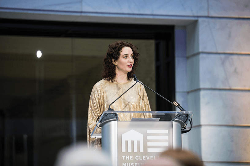 woman at podium