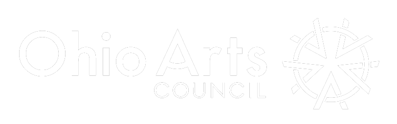 Logo that reads "Ohio Arts Council" with a circular symbol to the right.