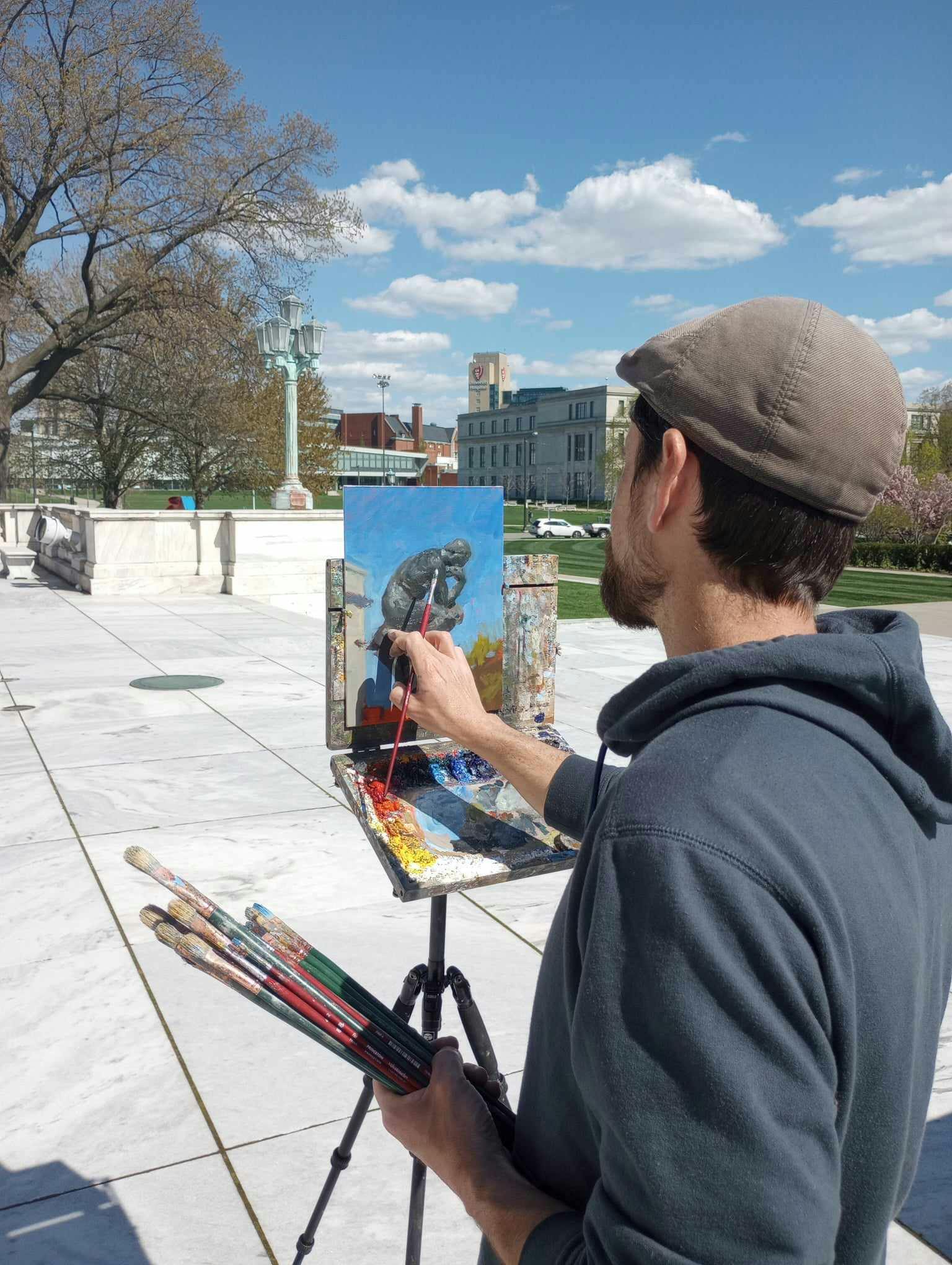 artist Adrian Eisenhower painting on the south terrace