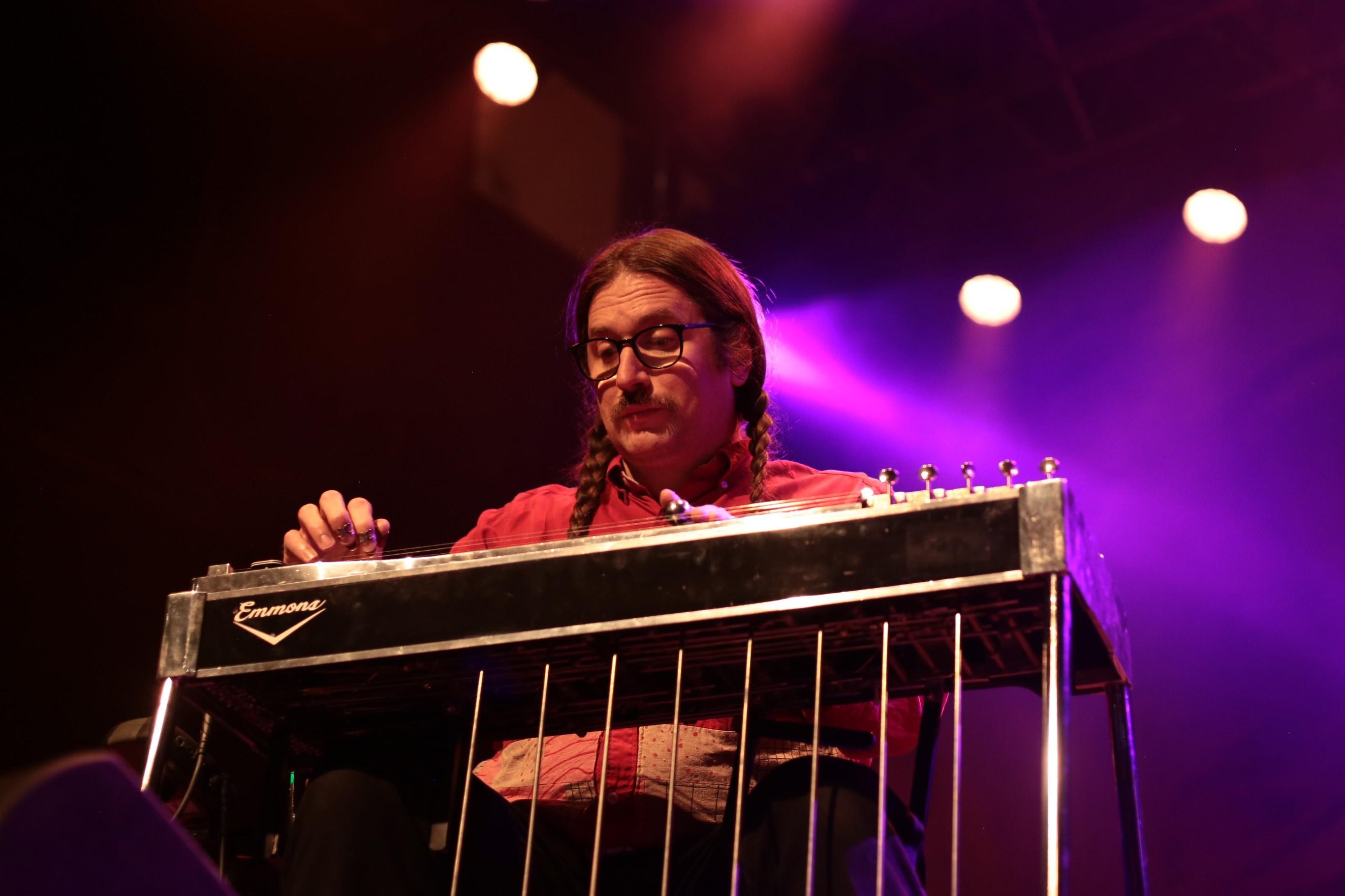 Jacob Trombetta performing on a pedal steel guitar