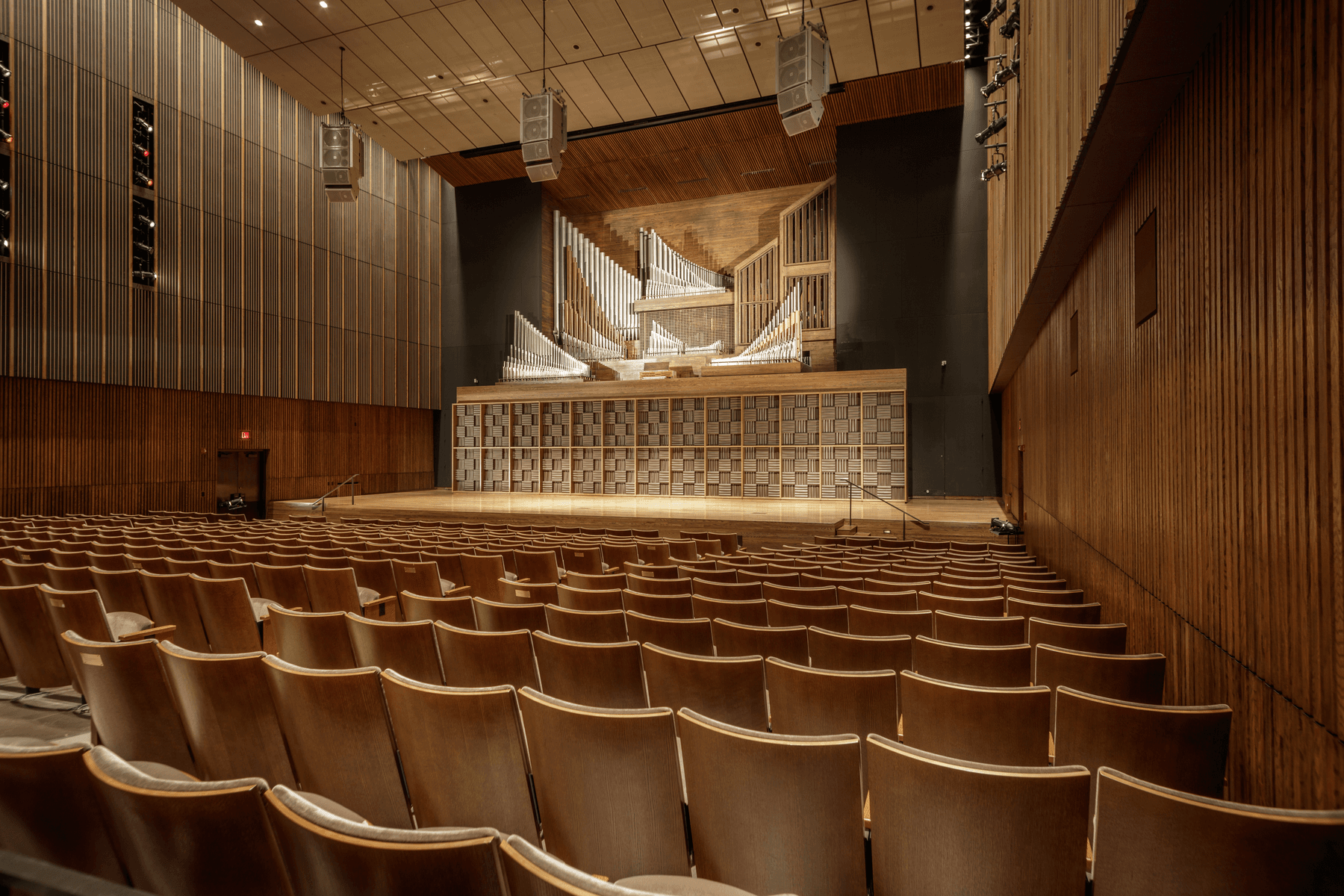 an empty auditorium with a stage