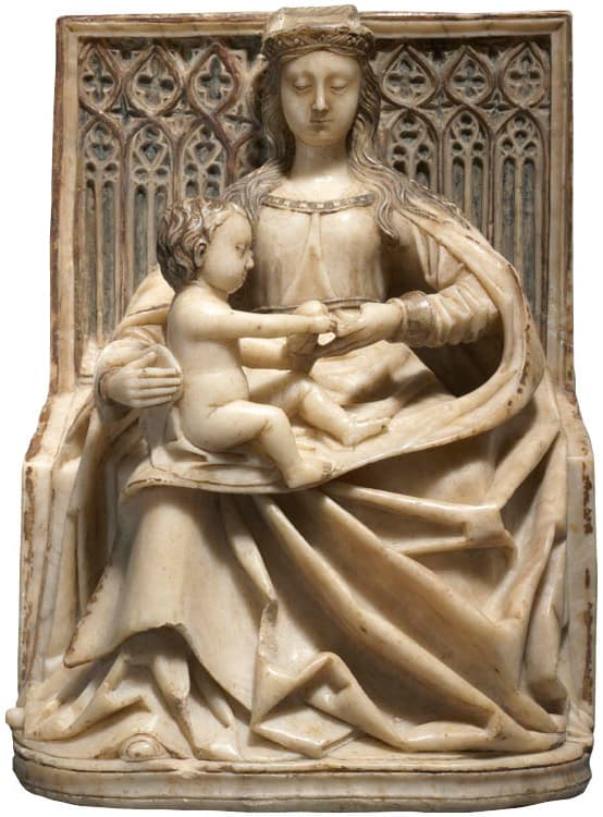 Gil de Siloé (Spanish, Burgos, b. Flanders?, d. 1501). Enthroned Virgin and Child, 1480s. Alabaster, 31.5 x 22.5 x 16 cm. John L. Severance Fund 2008.145