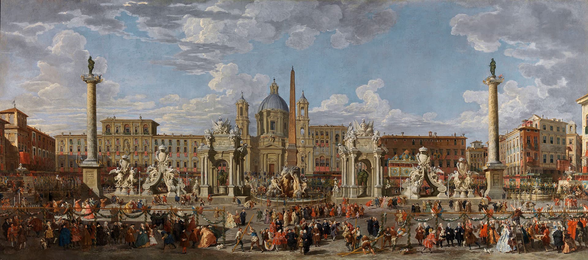 Painting of a crowd in Venice