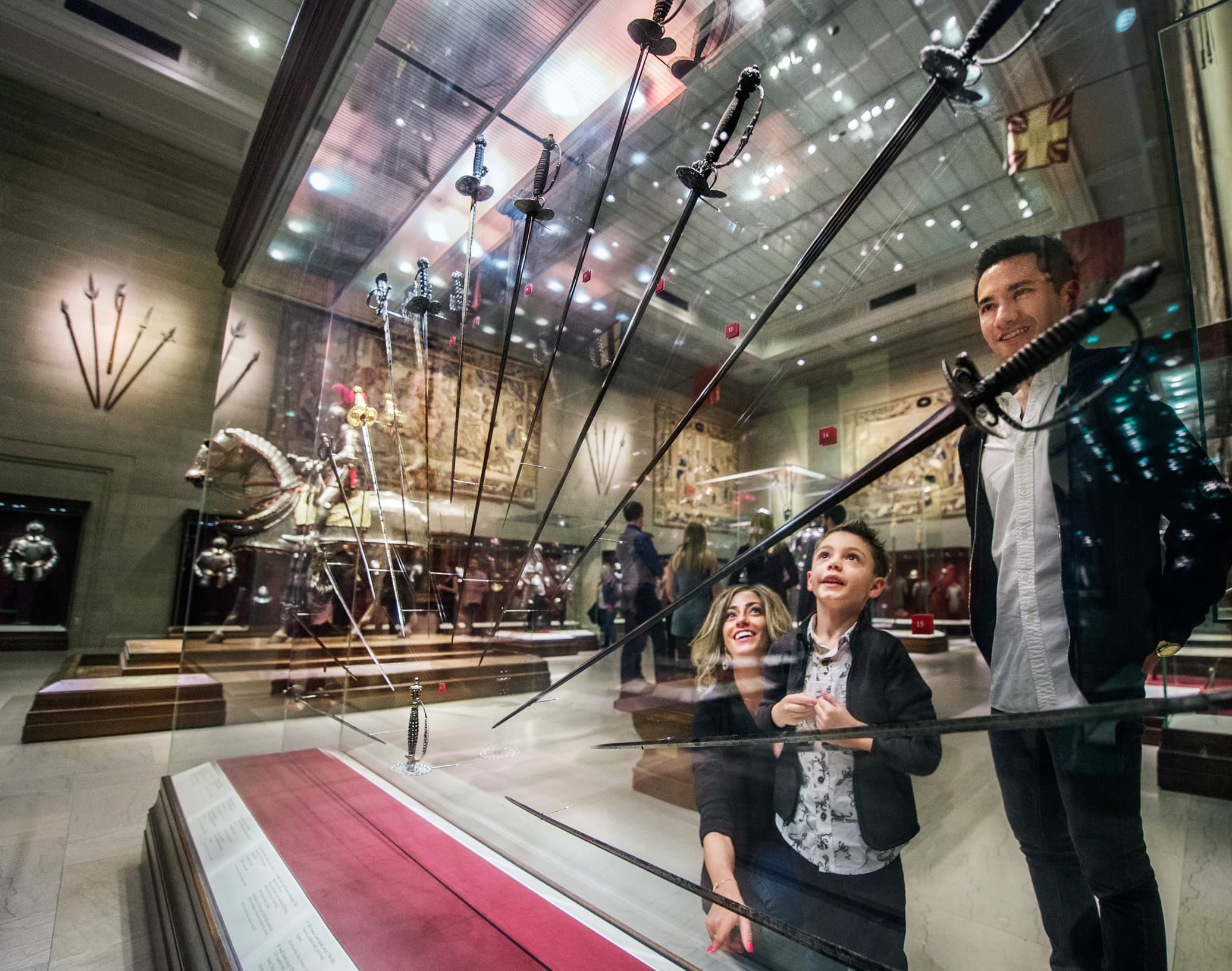 Visitors in the armor court