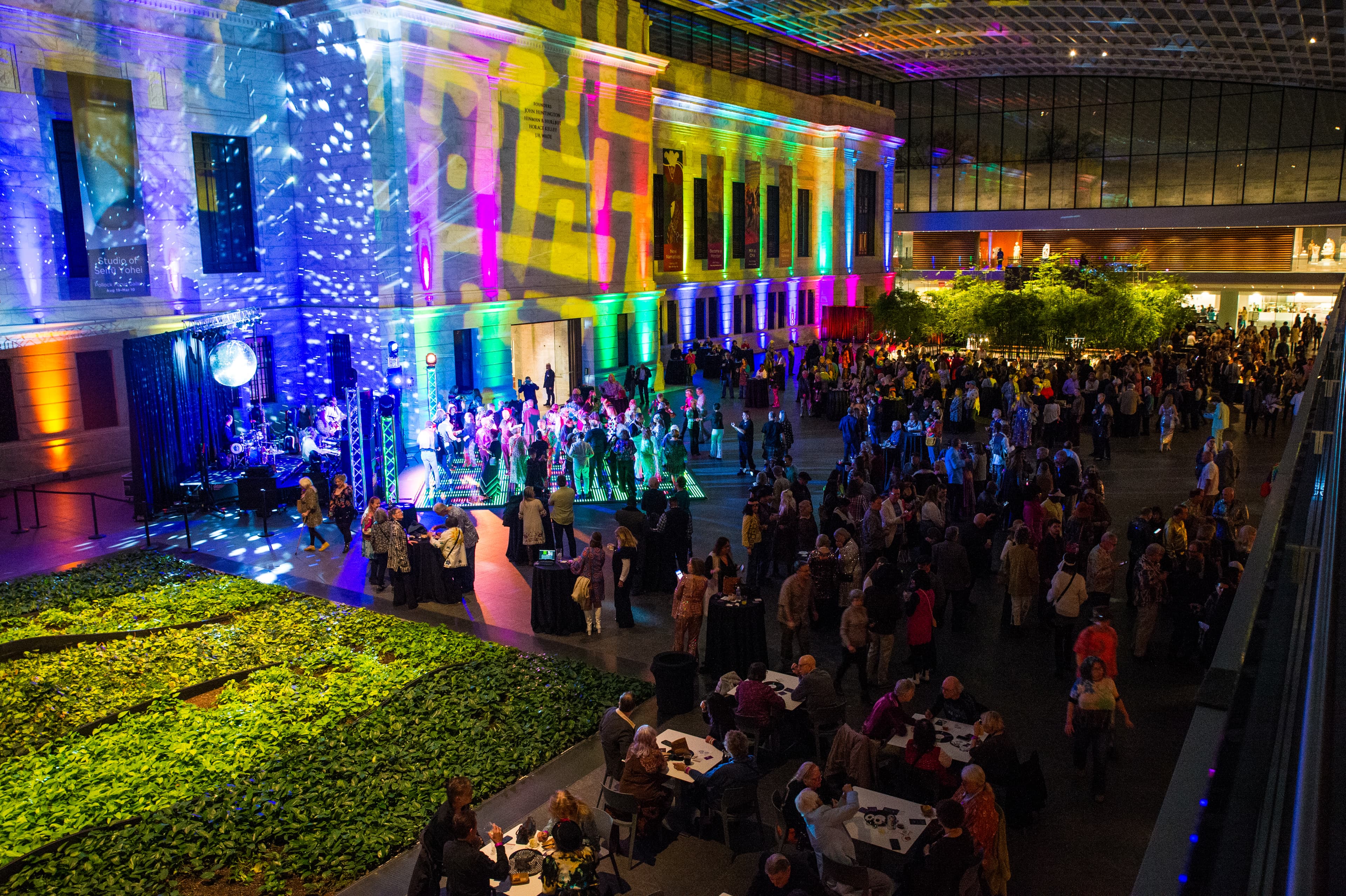 Second floor view of the atrium during the 70s Ball